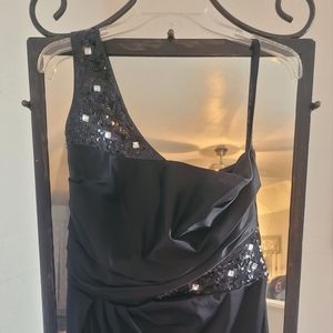 One-shoulder little black dress, size 12